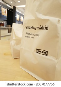 Jakarta Indonesia. December 7, 2021: Food Packaging At The IKEA Food Center Jakarta