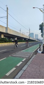 Jakarta, Indonesia - February 22, 2021: Afternoon Atmosphere On Jalan Jenderal Sudirman, Jakarta