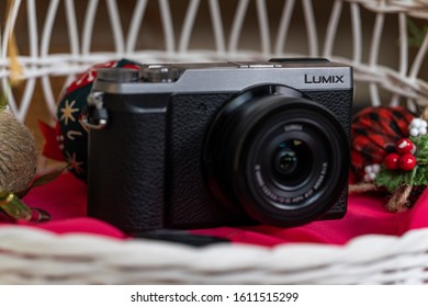 Jakarta, Indonesia - January 10, 2020: The Panasonic Lumix GX85 4K Mirrorless Interchangeable Lens Camera 