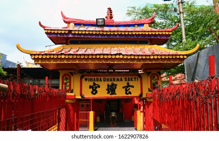 Jakarta, Indonesia - January 22, 2020:  Dharma Bhakti Temple (Vihara Dharma Bhakti Or Kim Tek Ie), Jakarta's Oldest Chinese Temple In Glodok.