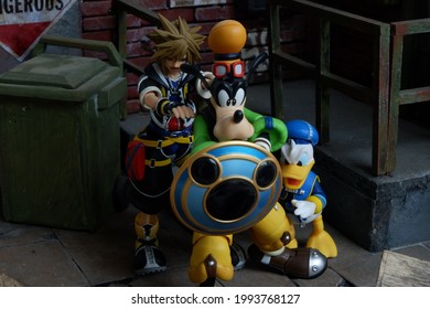 Jakarta, Indonesia, January 6th 2021: Sora, Goofy And Donald Duck From Kingdom Hearts