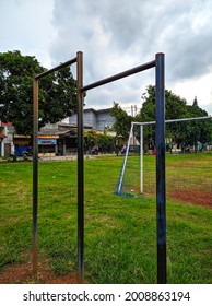 Jakarta, Indonesia - July 16, 2021: Pull Up Bar In The Field