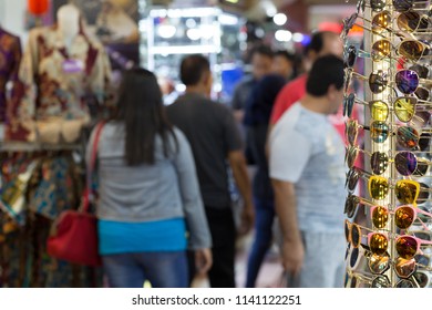 JAKARTA, INDONESIA - July 19, 2018: Crowd of people at Mangga Dua, big clothing wholesaler in the city of Jakarta