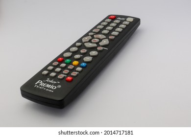 Jakarta, Indonesia - July 24 2021 : Universal Tv Remote For All Types Of Brands Of Tv With A White Background