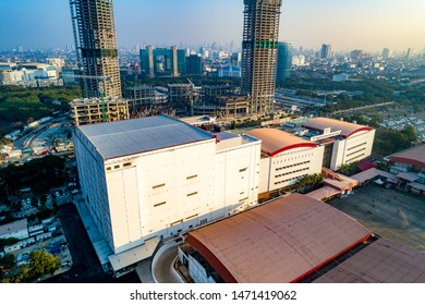 Jakarta / Indonesia - July 26, 2019: Aerial View Of Jakarta International Expo Exterior