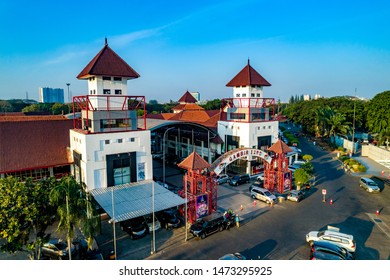 Jakarta / Indonesia - July 26, 2019: Aerial View Of Gambir Expo Gate In Jakarta International Expo Complex 