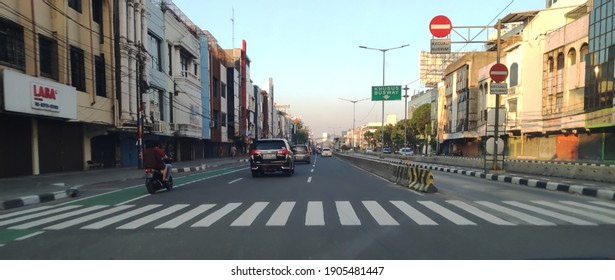 Jakarta, Indonesia - July, 9th 2020: Local Semi-lockdown In Jakarta With Clear Sky And Less Polution.