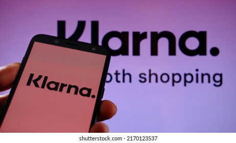 Jakarta, Indonesia - June 22, 2022: Klarna Bank AB logo commonly referred to as Klarna. is a Swedish fintech company that provides online financial services 