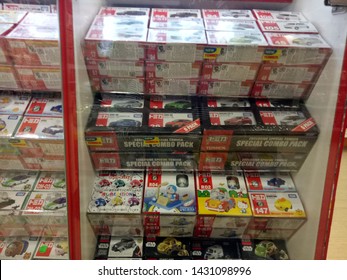 Jakarta - Indonesia,  June-22-2019 :  Miniature Cars On Toys Store. Tomica Cars.