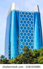 Jakarta, Indonesia, May 16th 2022. The Ministry Of State-owned Enterprises Of The Republic Of Indonesia. The Blue Hexagon Building.