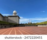 Jakarta, Indonesia - May 21, 2024: The majestic Istiqlal Mosque (Masjid Istiqlal, lit. 