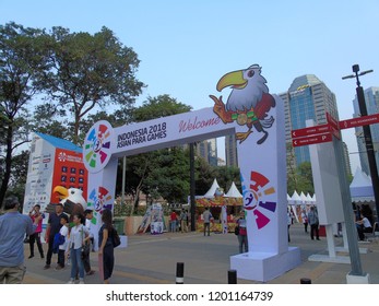 Jakarta, Indonesia - October 06, 2018: Asian Festival, Asian Para Games 2018 In Senayan.