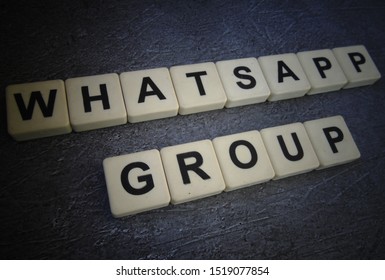 Jakarta, Indonesia - October 1, 2019: Whatsapp Group, Word Cube With Background. 