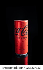 JAKARTA, INDONESIA - Sep 29, 2022: A Vertical Shot Of The Coca Cola Zero Sugar Drink