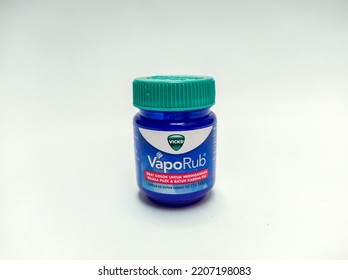 Jakarta, Indonesia - September 27, 2022: Clean Image Of Vicks VepoRub. Vicks VapoRub Ointment Is A Mentholated Topical Cream Manufactured By Vicks