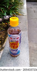 Jakarta, Indonesia - September 28, 2021: A Bottle Of Fruit Tea With Strawberry And Grape Fusion Flavour