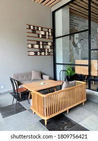 Jakarta, Indonesia. September 6, 2020. Coffee Shop Outdoor Area. No People