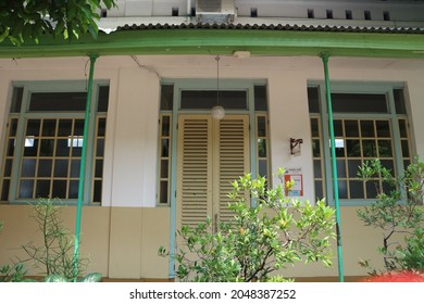 Jakarta, Indonesia, September 7, 2021 The Front View Of The Beautiful Class Room Of A Senior High School Of SMAN 1 Jakarta, A Cultural Heritage Or Cagar Budaya. 