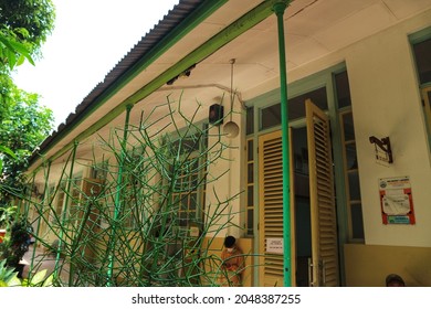 Jakarta, Indonesia, September 7, 2021 The Front View Of The Beautiful Class Room Of A Senior High School Of SMAN 1 Jakarta, A Cultural Heritage Or Cagar Budaya. 