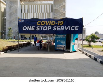 Jakarta, Indonesia. September 8, 2021 : Covid-19  One Stop Service On Indonesia University Hospital. PCR Test, Serology Swab