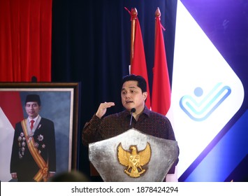 JAKARTA, INDONESIA-DECEMBER 2020-The State-Owned Enterprises Minister Erick Thohir Gave His Speech At A State Event On December 17, 2020 In Jakarta.