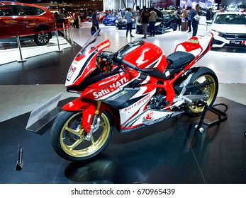 JAKARTA, MAY 04 2017 :  A Honda Motorbike Is On Display At Indonesia International Motor Show 2017