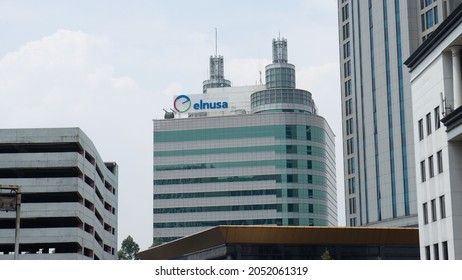 Jakarta, Oct 4th 2021, 01:00 PM, Graha Elnusa Building With Clear Sky Background