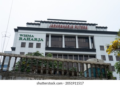 Jakarta, Oct 4th 2021: Gedung Wisma Raharja With The Clear Sky Background