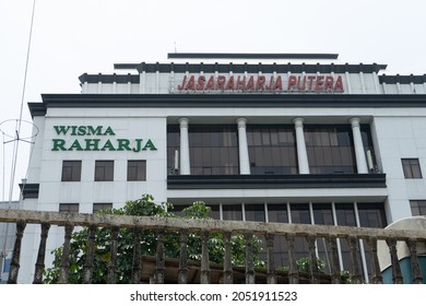 Jakarta, Oct 4th 2021: Gedung Wisma Raharja With The Clear Sky Background