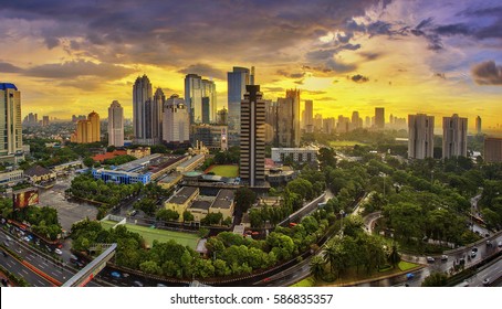 Jakarta officially the Special Capital Region of Jakarta, is the capital of Indonesia. Jakarta is the center of economics, culture and politics of Indonesia - Shutterstock ID 586835357