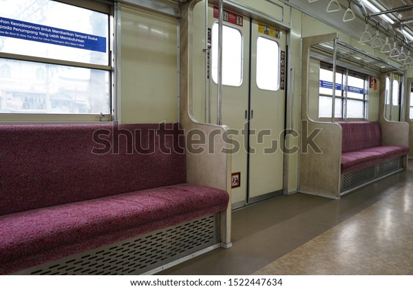 Jakartaindonesia September 2019 Interior Krl Kereta Stock Photo 