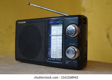 Jakarta,Indonesia-May 28,2022: An Antique Radio Is A Radio Receiving Set That Is Collectible Because Of Its Age And Rarity And For Their Historic Value.