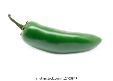 Jalapeno Chili Pepper Isolated On White