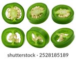 Jalapeno Pepper slice, isolated on white background, clipping path, full depth of field