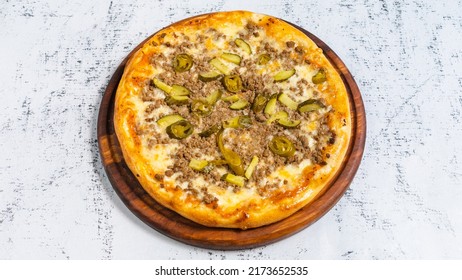 Jalapeno Pizza Isolated Top View