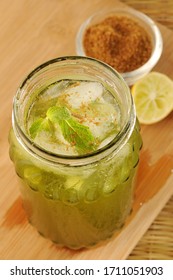Jal-jeera, An Indian homemade summer drink made from cumin seed powder, lemon mint and black salt