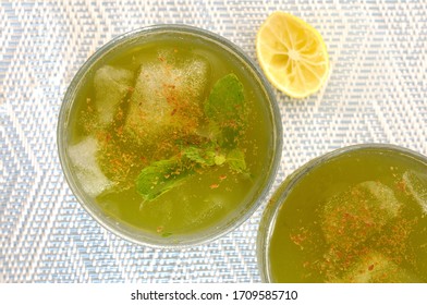 Jal-jeera, an Indian summer drink made from mint leaves, lemon and cumin powder