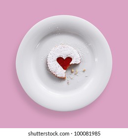 Jam Heart Cookie On A Plate