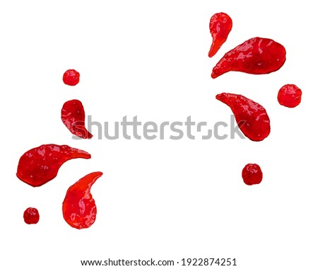 Jam Splatter Isolated on white strawberry splash 