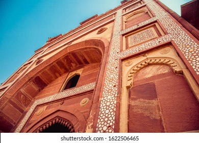 Jama Masjid Mosque in Delhi circa . gate entrance