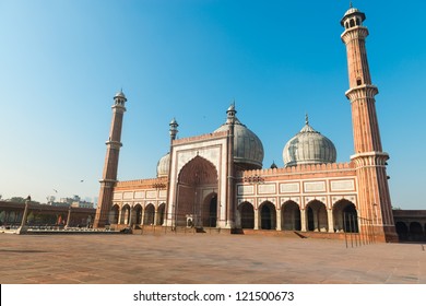 Jama Masjid Mosque, Old Dehli, India under blue sky