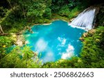 Jamaica famous Blue hole waterfall in Ocho Rios