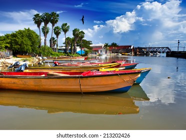 Jamaica. National Boats On The Black River.