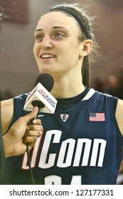 JAMAICA-FEB 2: Connecticut Huskies Guard Kelly Faris (34) Interview After The Game Against The St. John's Red Storm At Carnesecca Arena On February 2, 2013 In Jamaica, Queens, New York.