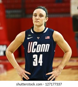 JAMAICA-FEB 2: Connecticut Huskies Guard Kelly Faris (34) Waits On The Court Against The St. John's Red Storm At Carnesecca Arena On February 2, 2013 In Jamaica, Queens, New York.