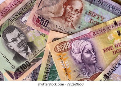 Jamaican Dollar Banknotes Close Up View