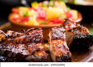 Jamaican Jerk Pork Belly with Mango Salsa - Powered by Shutterstock