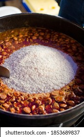 Jambalaya.Traditional West African, French Or Cajun Dish. Sautéed Meat, Sausages, Andouille, Seafood, Shrimp, Holy Trinity, Vegetables, Simmered In Broth & Served W/ Rice. Classic Low Country Cuisine.