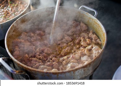 Jambalaya.Traditional West African, French Or Cajun Dish. Sautéed Meat, Sausages, Andouille, Seafood, Shrimp, Holy Trinity, Vegetables, Simmered In Broth & Served W/ Rice. Classic Low Country Cuisine.