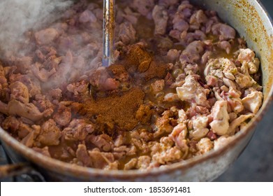 Jambalaya.Traditional West African, French Or Cajun Dish. Sautéed Meat, Sausages, Andouille, Seafood, Shrimp, Holy Trinity, Vegetables, Simmered In Broth & Served W/ Rice. Classic Low Country Cuisine.